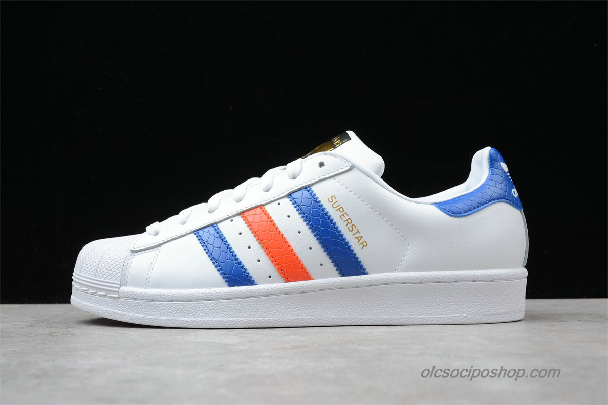Adidas Superstar Fehér/Kék/Narancs Cipők (B34310) - Kattintásra bezárul