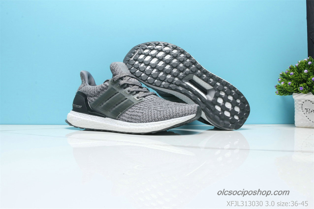 Férfi Adidas Ultra Boost 3.0 Szürke/Fekete/Fehér Cipők - Kattintásra bezárul