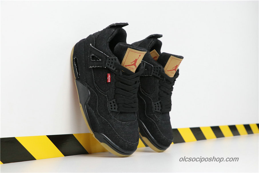 Férfi Air Jordan 4 LEVIS NRG AJ4 Denim Fekete Cipők (A02571-001) - Kattintásra bezárul
