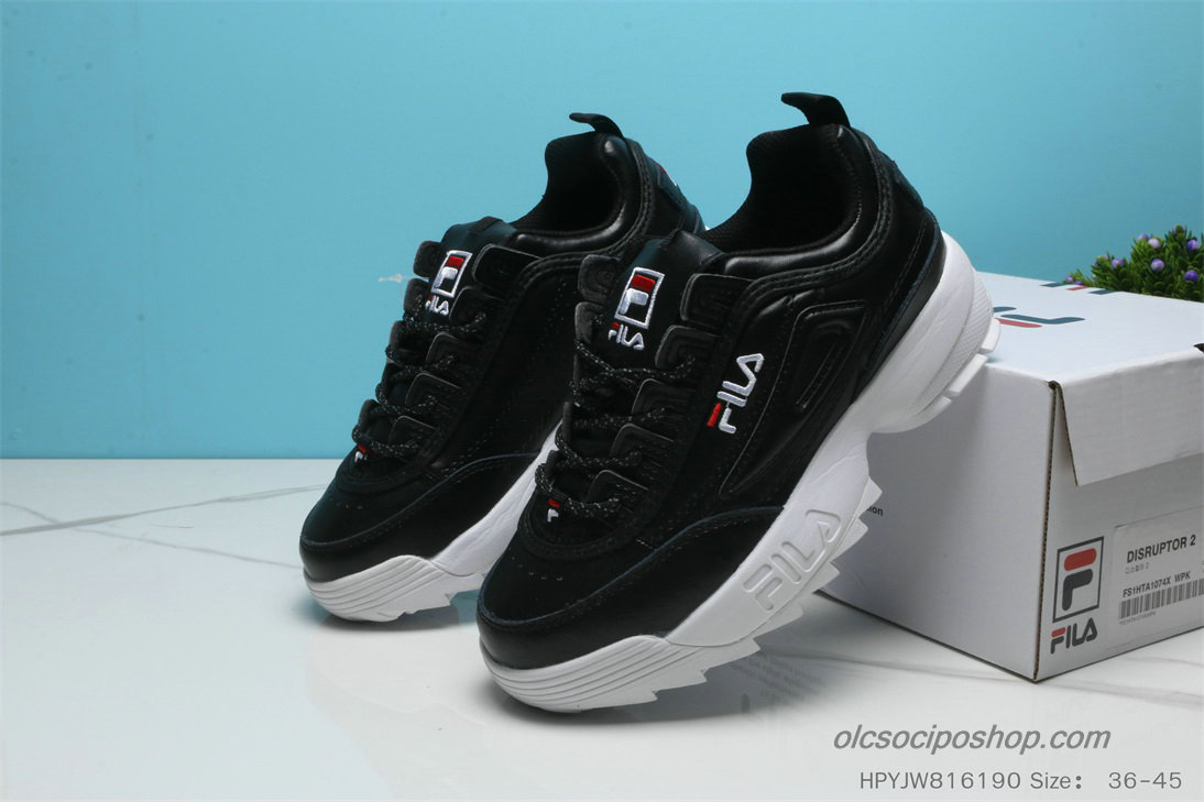 Női Fila Disruptor II Premium Fekete/Fehér Cipők - Kattintásra bezárul