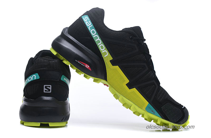Férfi Salomon Speedcross 4 Fekete/Sárga/Zöld Cipők - Kattintásra bezárul