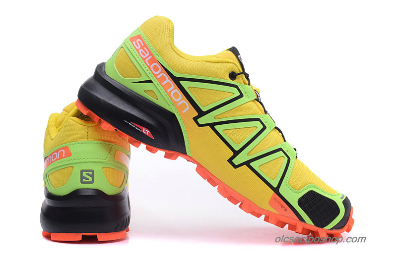 Férfi Salomon Speedcross 4 Sárga/Zöld/Fekete/Narancs Cipők - Kattintásra bezárul