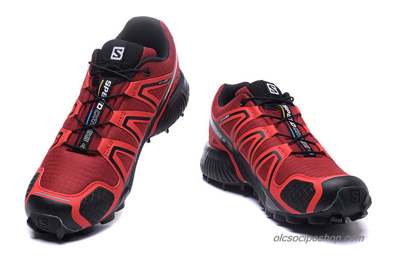 Férfi Salomon Speedcross 4 Sötét vörös/Fekete/Sárga Cipők - Kattintásra bezárul