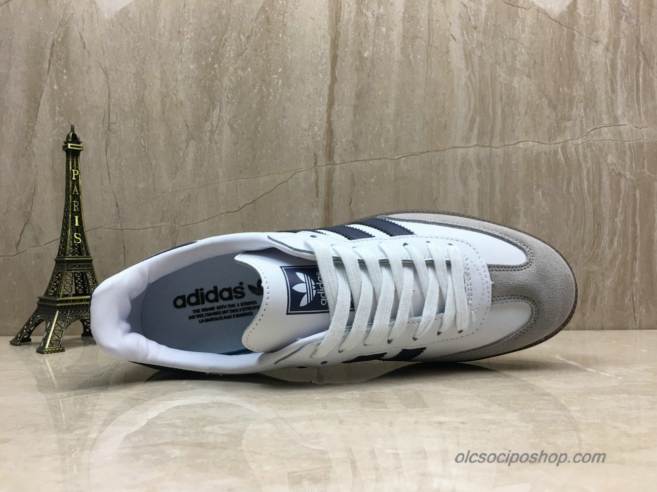 Adidas Samba OG Fehér/Sötétkék/Szürke Cipők (B75681) - Kattintásra bezárul
