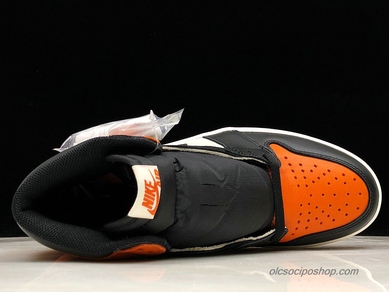 Férfi Air Jordan 1 Retro High AJ1 Fekete/Narancs/Fehér Cipők (555088-005) - Kattintásra bezárul