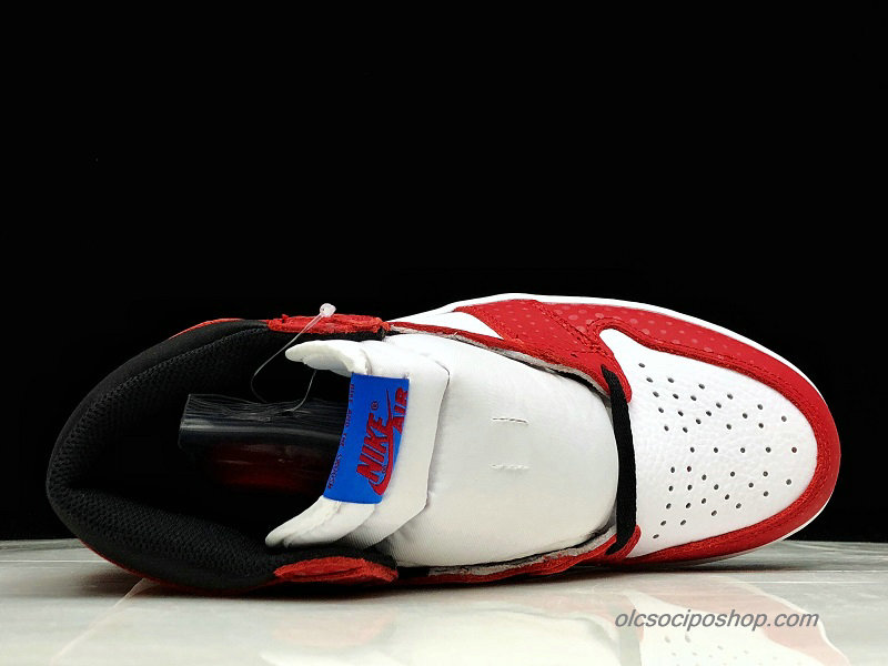 Férfi Air Jordan 1 Retro High OG AJ1 Fehér/Piros/Fekete Cipők (555088-602) - Kattintásra bezárul