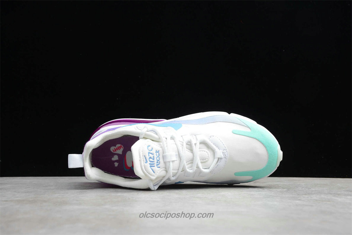 Női Nike Air Max 270 React Fehér/Zöld/Lila/Kék Cipők (AT6174 102) - Kattintásra bezárul