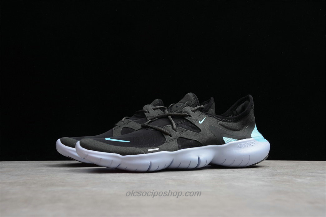 Férfi Nike Free RN Flyknit 3.0 Fekete/Világoskék Cipők (AQ1289 008) - Kattintásra bezárul
