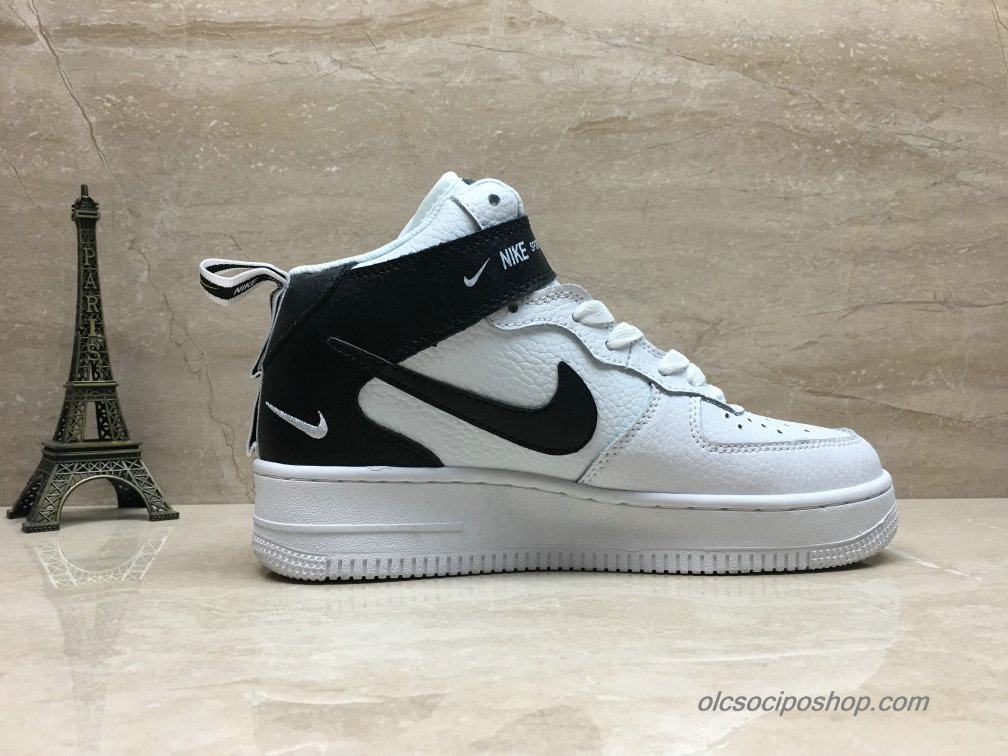 Nike Air Force 1 Mid Fehér/Fekete Cipők (804609-103) - Kattintásra bezárul