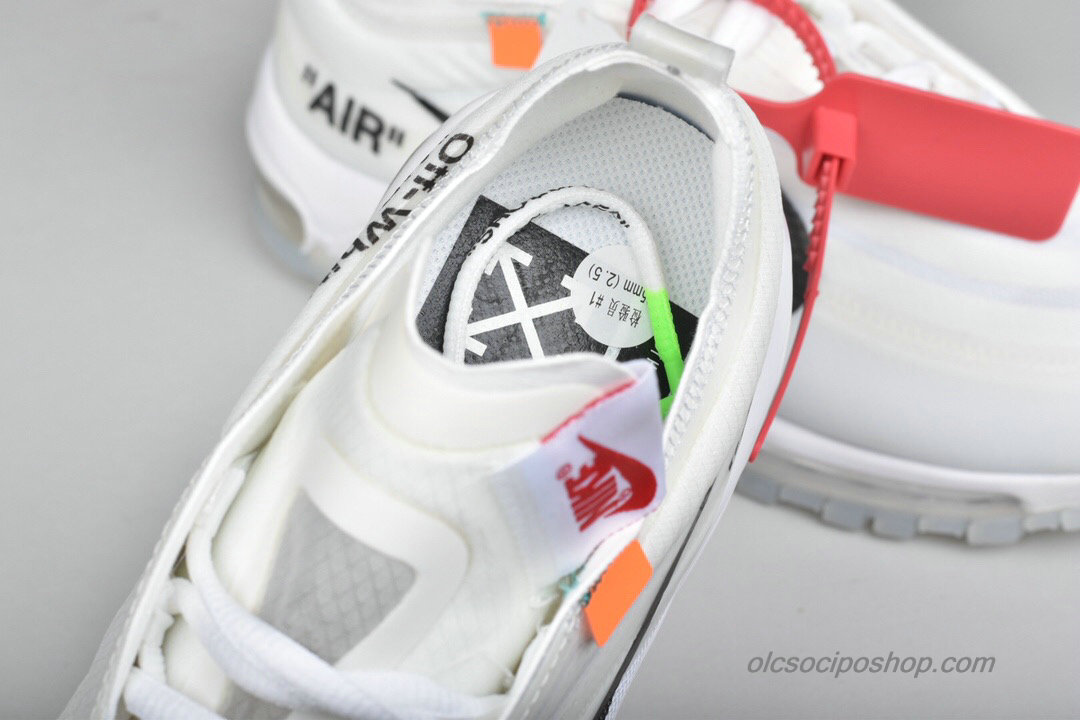 Off-White Nike Air Max 97 The Ten Fehér/Fekete Cipők (AJ4585-100) - Kattintásra bezárul