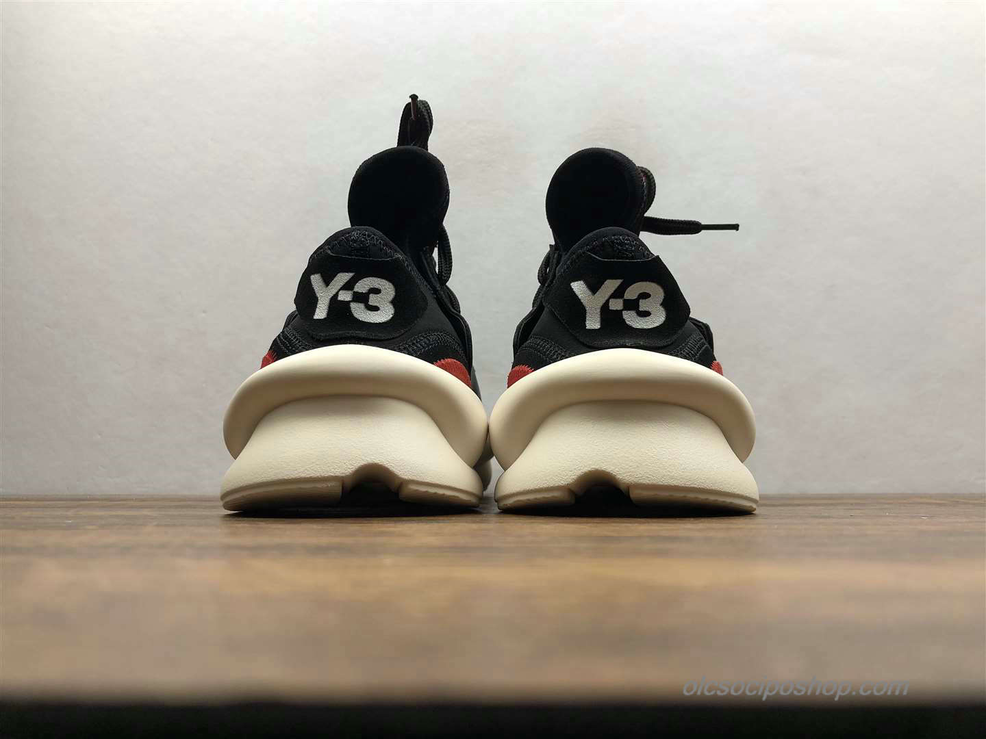 Yohji Yamamoto x Adidas Y-3 Kaiwa Chunky Fekete/Piszkosfehér/Piros Cipők (A8860) - Kattintásra bezárul
