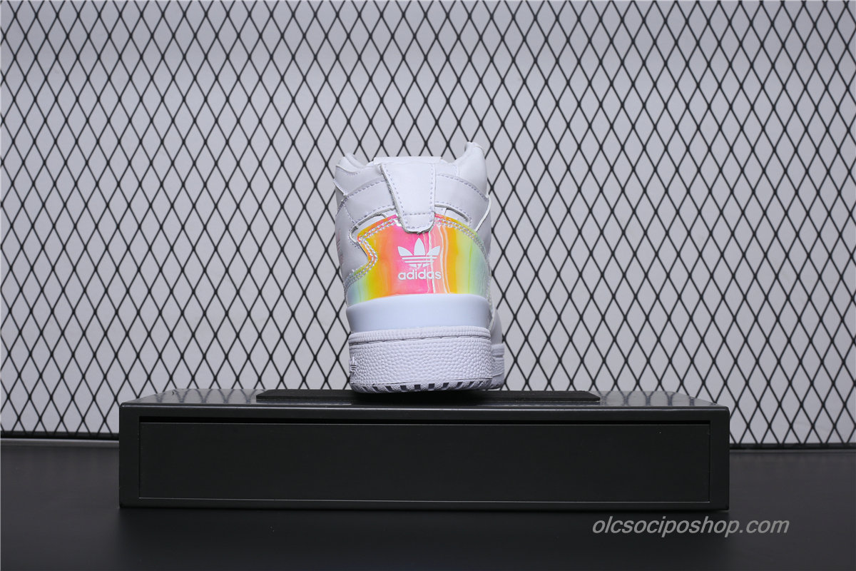 Női Adidas Forum Mid Fehér/Rózsaszín Cipők (D98180)