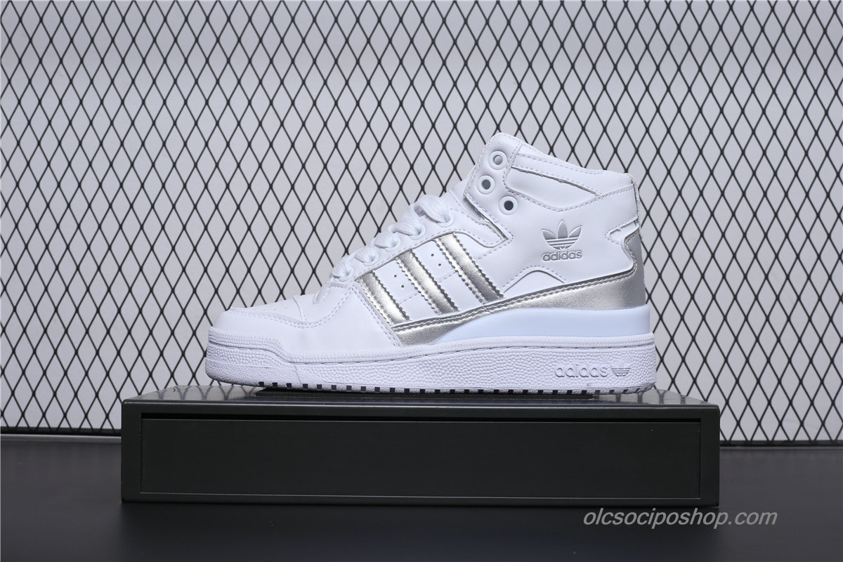 Női Adidas Forum Mid Fehér/Ezüst Cipők (D98182)