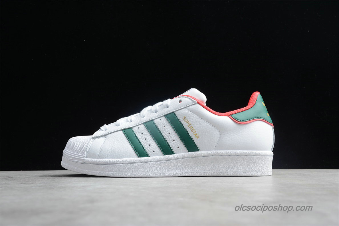 Női Adidas Superstar Fehér/Zöld/Piros Cipők (BC0198)
