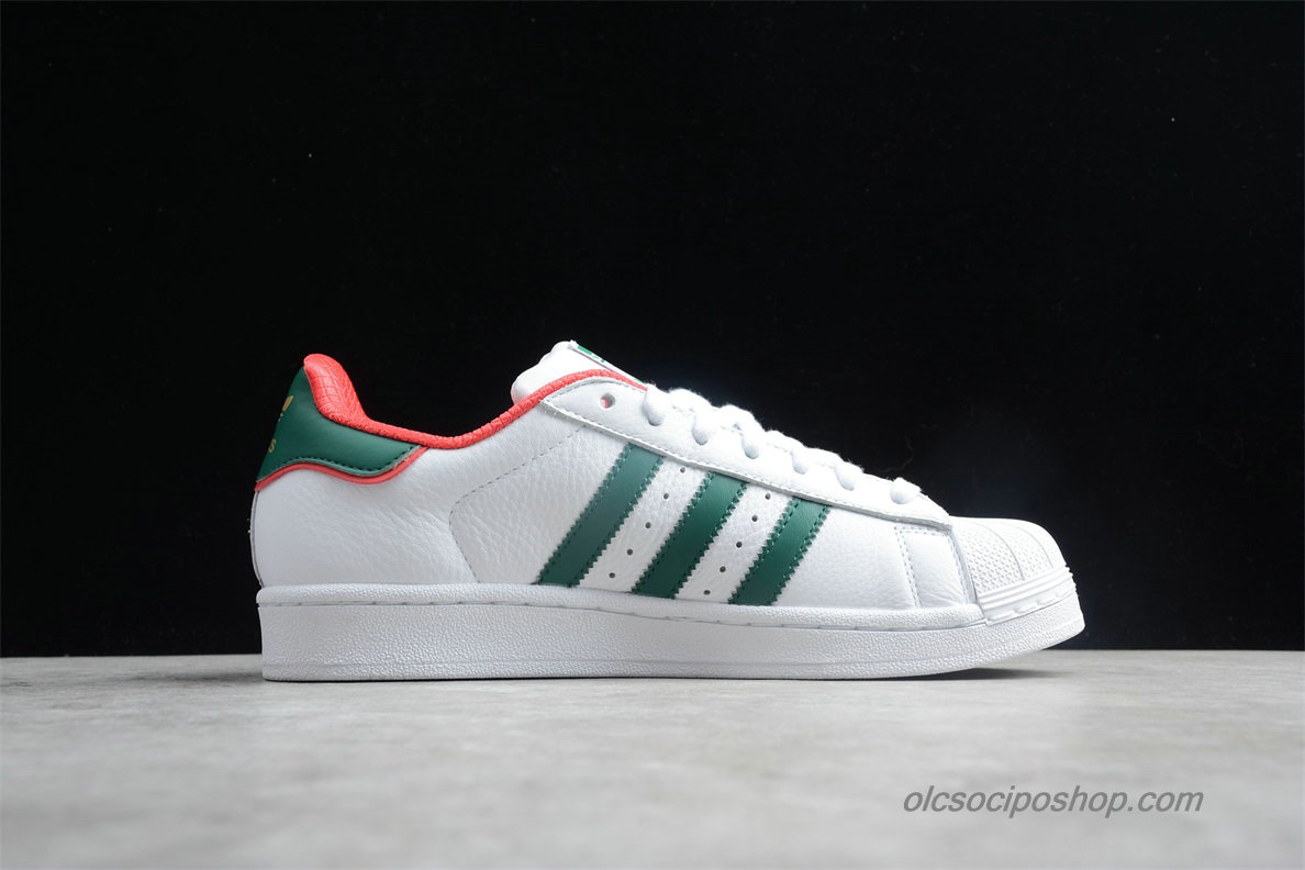 Női Adidas Superstar Fehér/Zöld/Piros Cipők (BC0198)