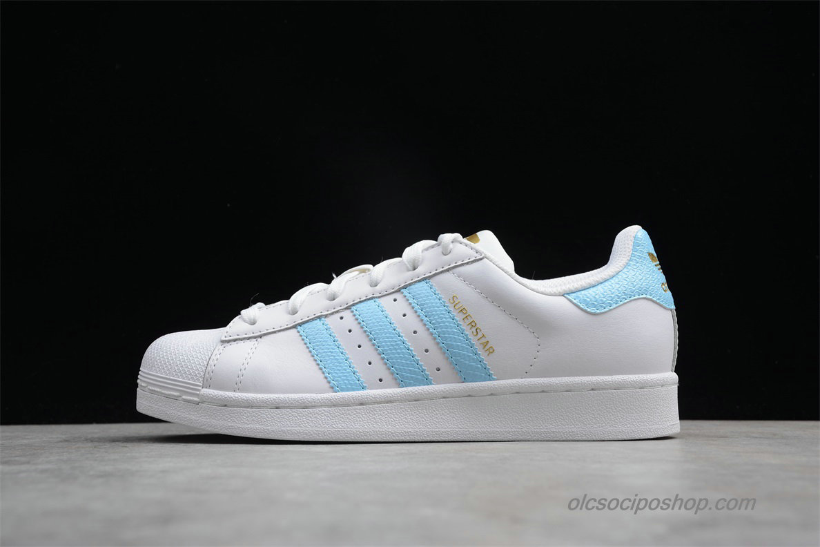 Női Adidas Superstar Fehér/Világoskék/Arany Cipők (CQ1887)