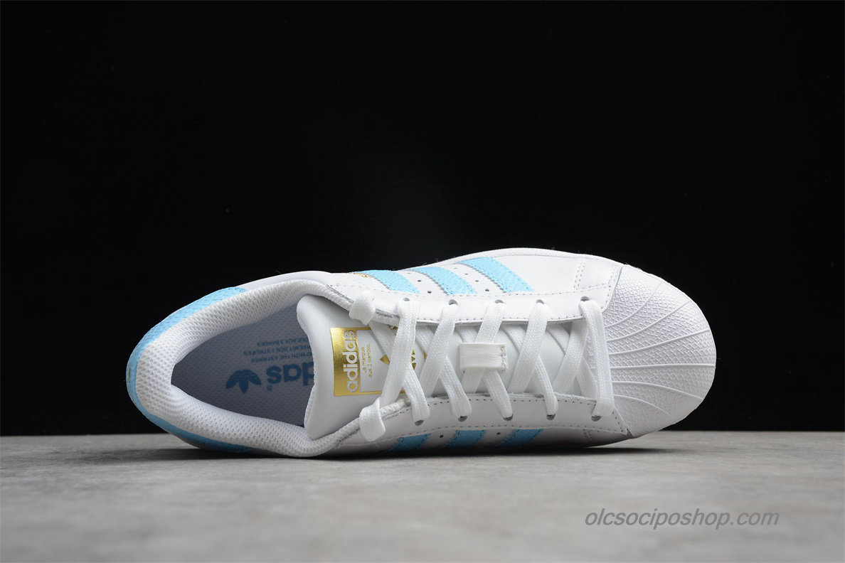 Női Adidas Superstar Fehér/Világoskék/Arany Cipők (CQ1887)