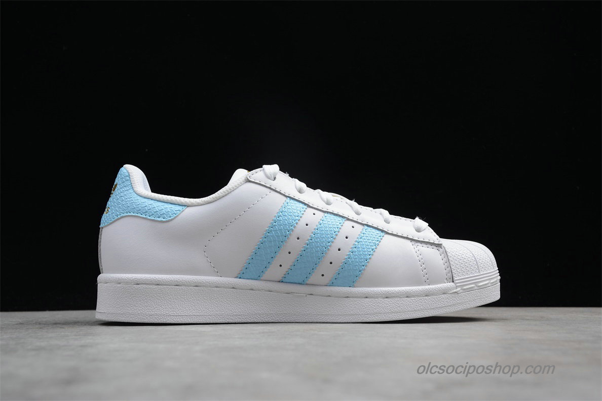 Női Adidas Superstar Fehér/Világoskék/Arany Cipők (CQ1887)