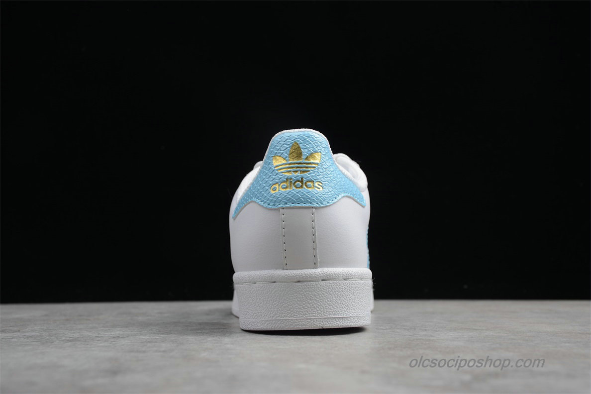 Női Adidas Superstar Fehér/Világoskék/Arany Cipők (CQ1887)