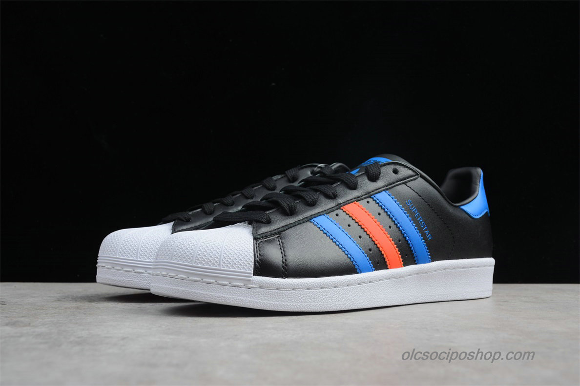 Férfi Adidas Superstar Fehér/Fekete/Kék/Narancs Cipők (BB2245)
