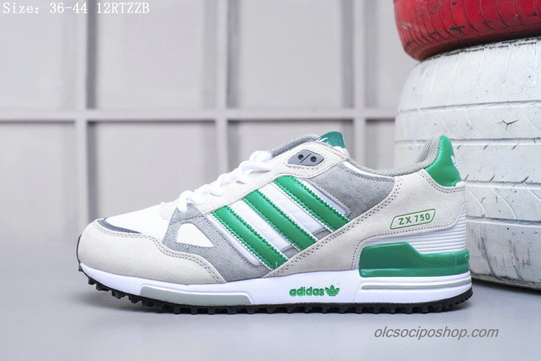 Férfi Adidas ZX750 Suede Szürke/Fehér/Zöld Cipők