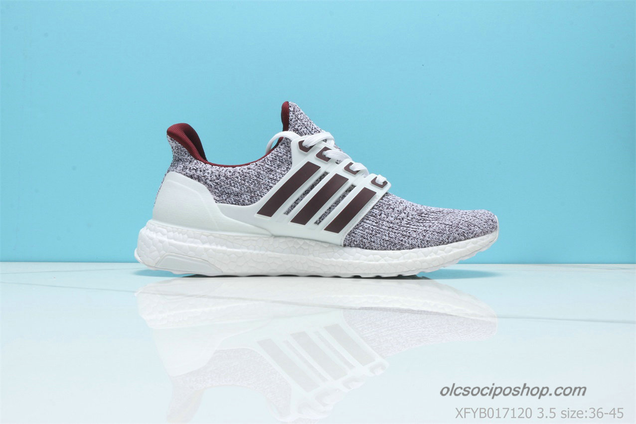 Férfi Adidas Ultra Boost 4.0 Szürke/Bordeaux/Fehér Cipők