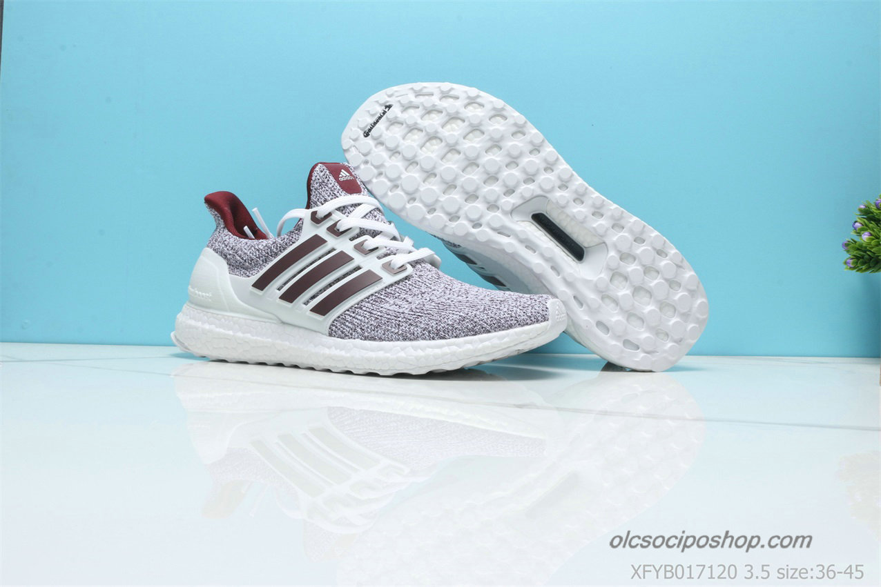 Férfi Adidas Ultra Boost 4.0 Szürke/Bordeaux/Fehér Cipők