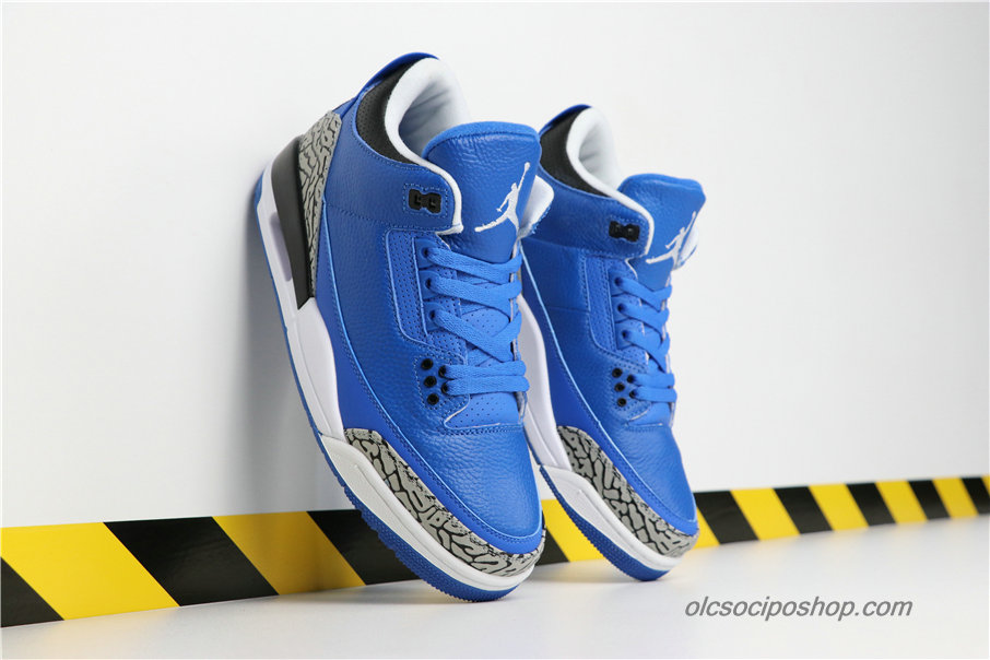 Férfi Air Jordan 3 RetroAJ1 Kék/Szürke/Fekete Cipők (580775-401)