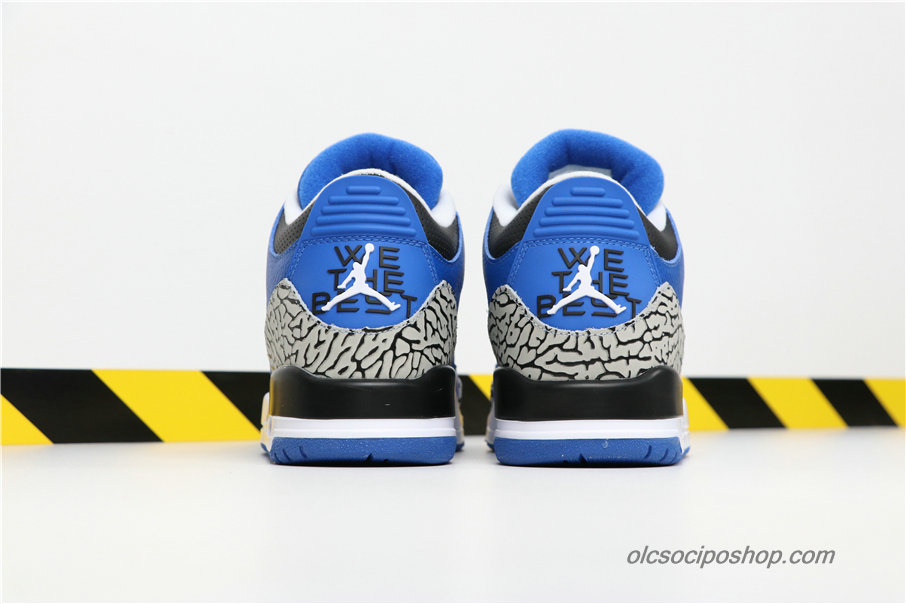 Férfi Air Jordan 3 RetroAJ1 Kék/Szürke/Fekete Cipők (580775-401)