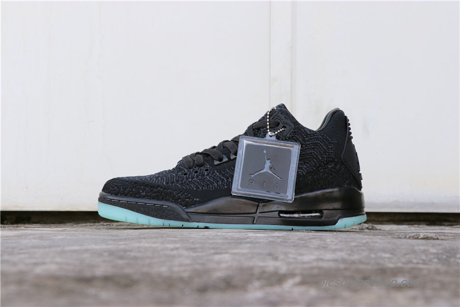 Férfi Air Jordan 3 Retro Flyknit AJ3 Fekete/Szürke Cipők (AQ1005-001)