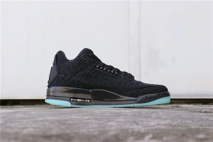 Férfi Air Jordan 3 Retro Flyknit AJ3 Fekete/Szürke Cipők (AQ1005-001)