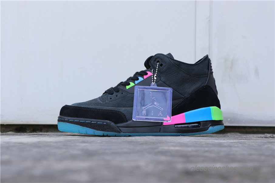 Férfi Air Jordan 3 Retro SE Quai 54 AJ3 Sötétkék/Fekete Cipők (AT9195-001)