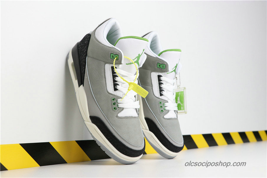 Férfi Air Jordan 3 Retro Tinker AJ3 Szürke/Fekete/Fehér Cipők (136064-006)