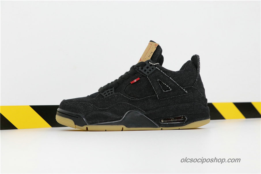 Férfi Air Jordan 4 LEVIS NRG AJ4 Denim Fekete Cipők (A02571-001)