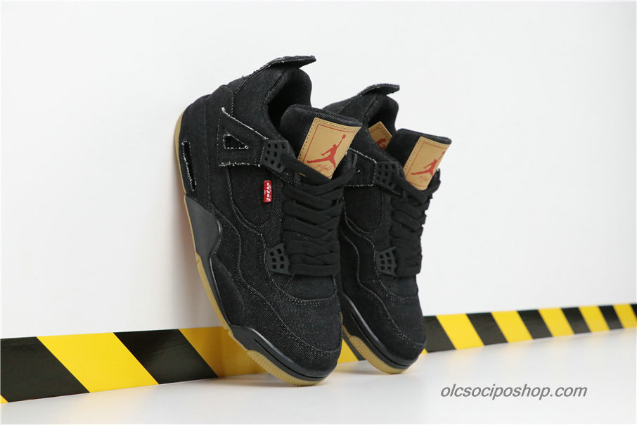 Férfi Air Jordan 4 LEVIS NRG AJ4 Denim Fekete Cipők (A02571-001)