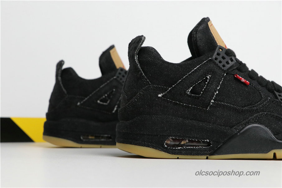 Férfi Air Jordan 4 LEVIS NRG AJ4 Denim Fekete Cipők (A02571-001)