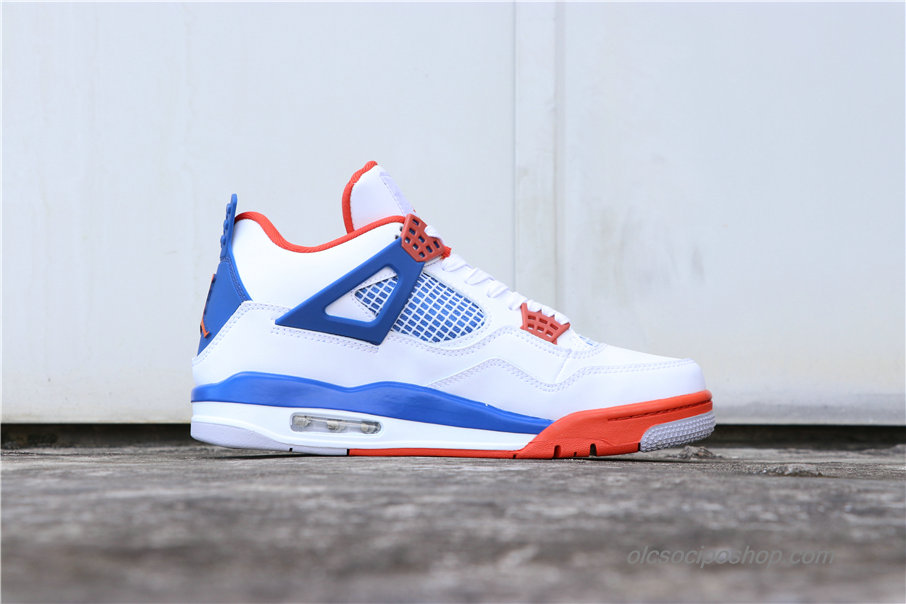 Férfi Air Jordan 4 Retro AJ4 Fehér/Kék/Piros Cipők (308497-171)