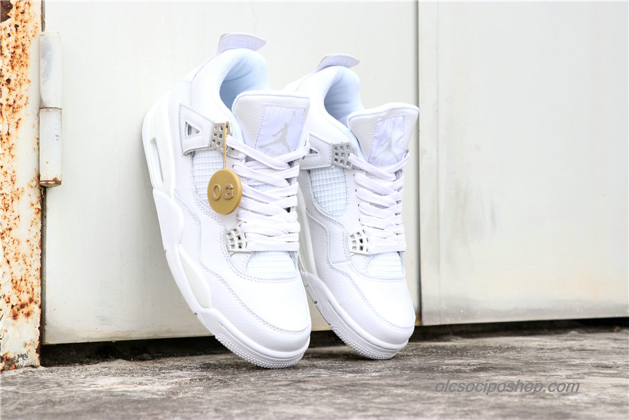 Férfi Air Jordan 4 Retro Pure Money AJ4 Fehér Cipők (308497-100)