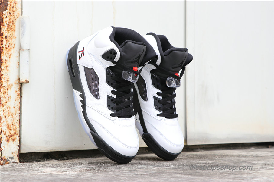 Férfi Air Jordan 5 Retro PSG PARIS AJ5 Fehér/Fekete Cipők (AV9175-101)