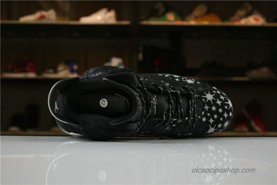 Férfi Air Jordan 6 DIY Personal Tailor Fekete/Ezüst Cipők (AQ707-105)