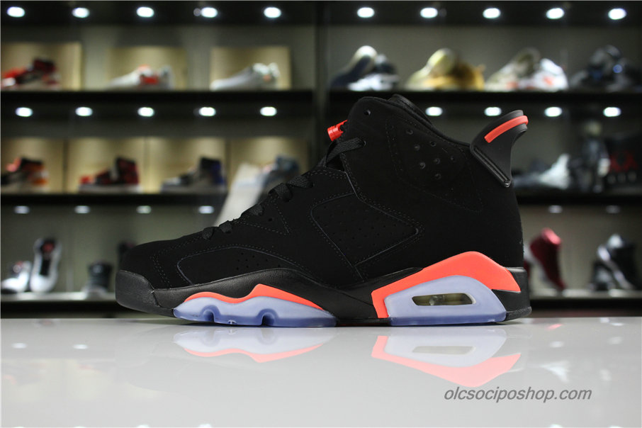 Férfi Air Jordan 6 Retro High AJ6 Fekete/Piros Cipők (384664-023)