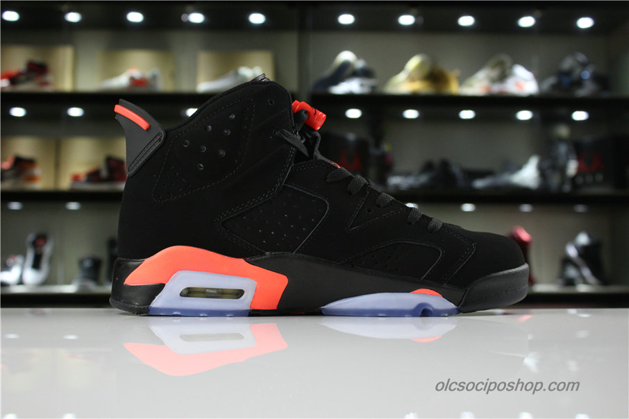 Férfi Air Jordan 6 Retro High AJ6 Fekete/Piros Cipők (384664-023)