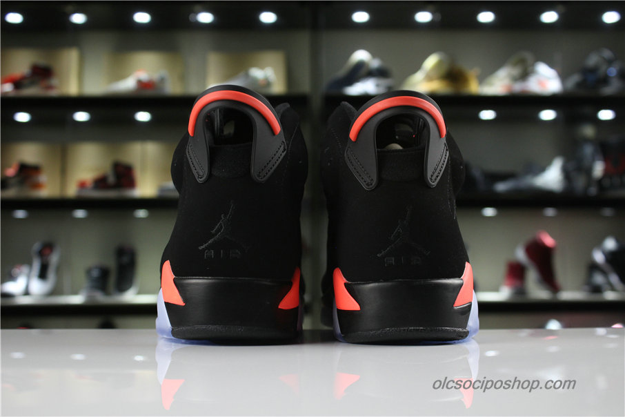 Férfi Air Jordan 6 Retro High AJ6 Fekete/Piros Cipők (384664-023)