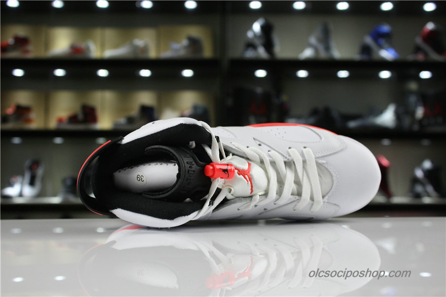 Férfi Air Jordan 6 Retro High AJ6 Fehér/Piros/Fekete Cipők (384664-123)
