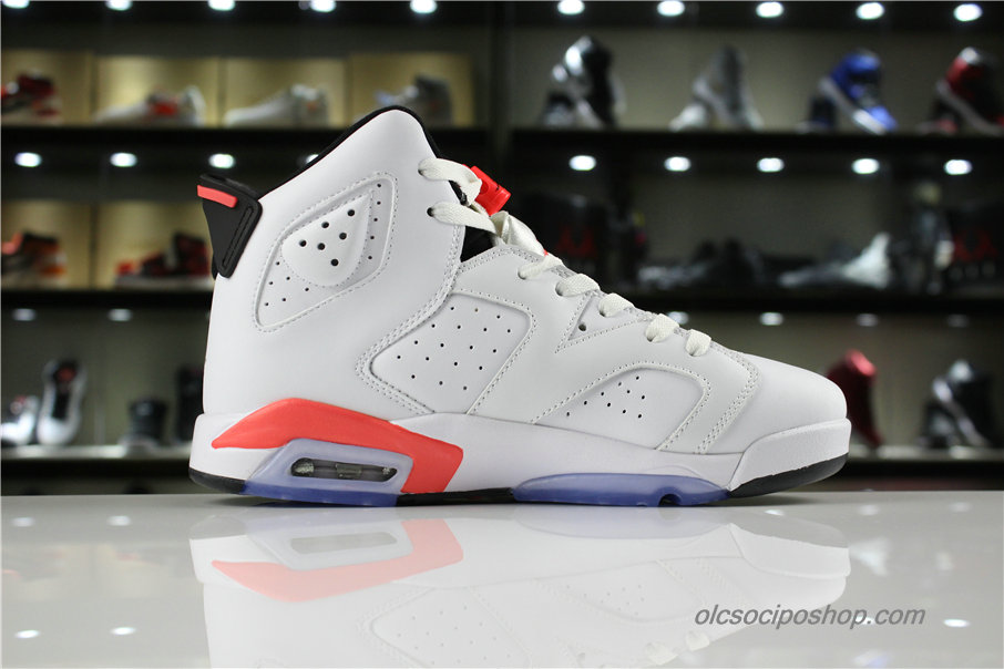 Férfi Air Jordan 6 Retro High AJ6 Fehér/Piros/Fekete Cipők (384664-123)