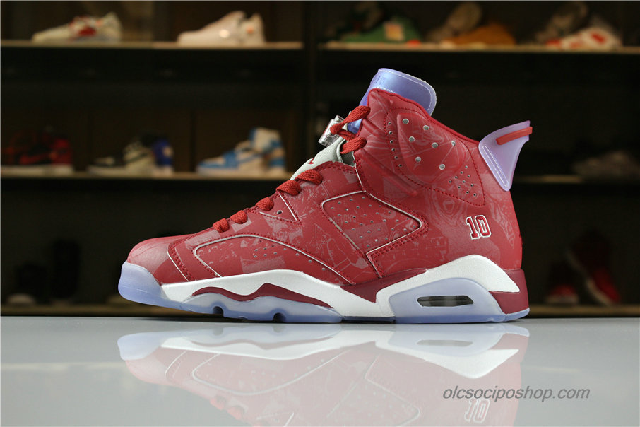 Férfi Air Jordan 6 Retro SLAM DUNK AJ6 Piros Cipők (717302-600)