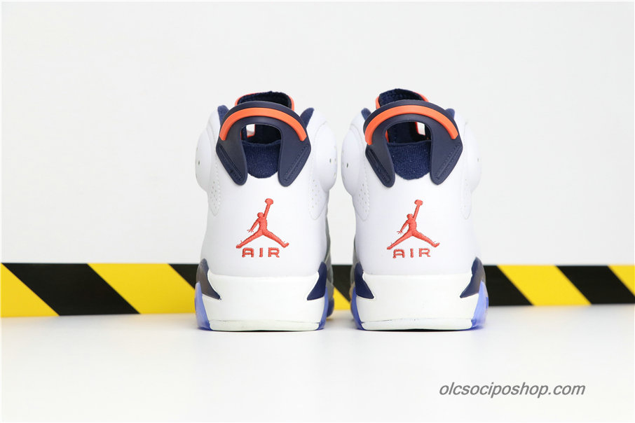 Férfi Air Jordan 6 Retro Tinker AJ6 Fehér/Szürke/Kék Cipők (384664-104)