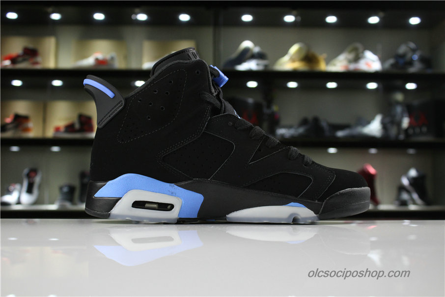 Férfi Air Jordan 6 Retro UNC AJ6 Fekete/Kék Cipők (384664-006)