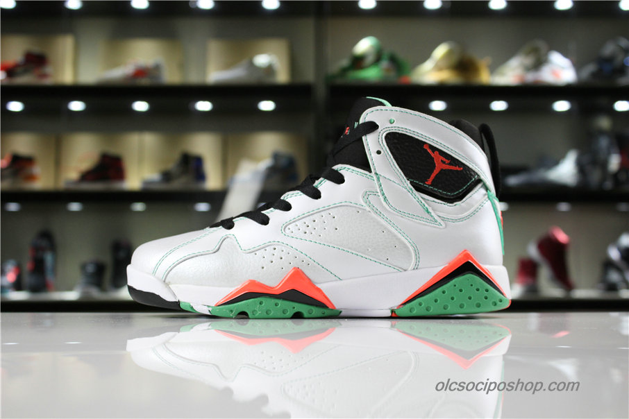 Férfi Air Jordan 7 Retro GS Fehér/Fekete/Zöld/Piros Cipők (705417-138)