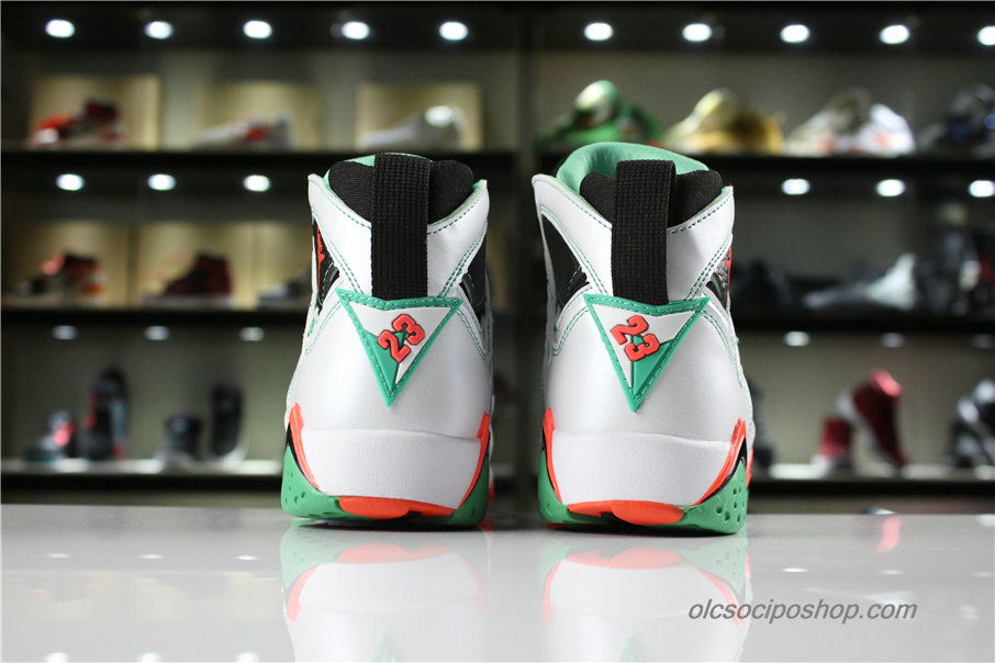 Férfi Air Jordan 7 Retro GS Fehér/Fekete/Zöld/Piros Cipők (705417-138)